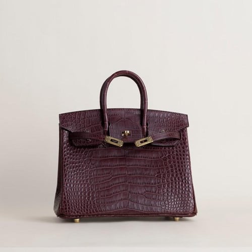 . Birkin 25cm Matte Alligator leather, 41 Havane