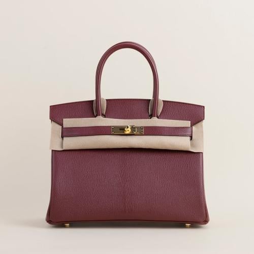 Birkin 30cm Chevre leather, 55 Rouge H GHW .