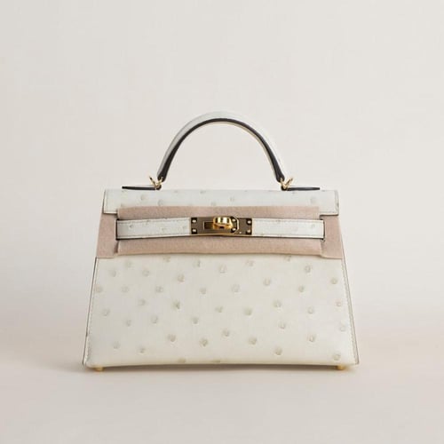 . Kelly mini 19cm Ostrich leather