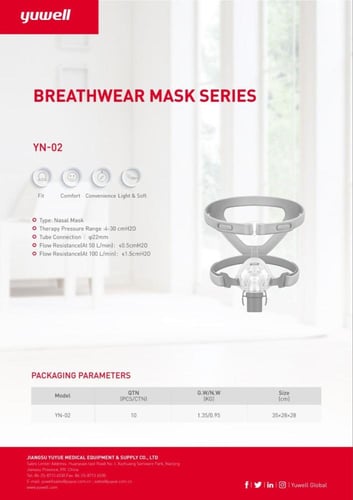قناع تنفس سيباب للأنف | Yuwell CPAP YN-02 Mask