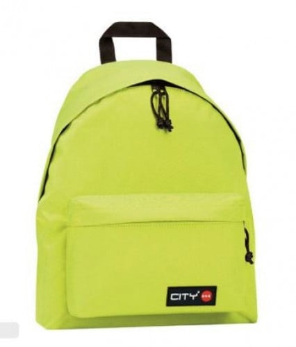 حقيبة مدرسية لون اخضر فسفوري 2 سحاب