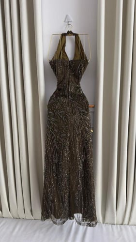 فستان سهرة نسائي ماكسي بقصة حورية البحر، مزين بالت...