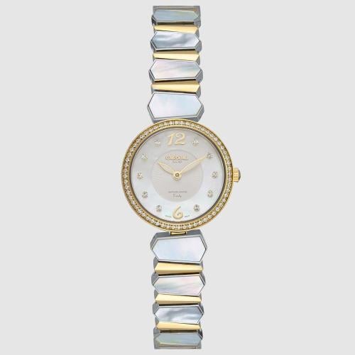 ساعة نسائية كارديال 244003 ذهبي مينا أبيض