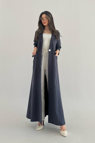 عباية بليزر كريب صيفي مع جيوب