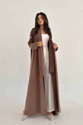 عبايه نص كلوش كريب صيفي