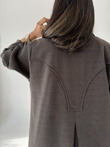 عباية صوف إنجليزي مع ياقة