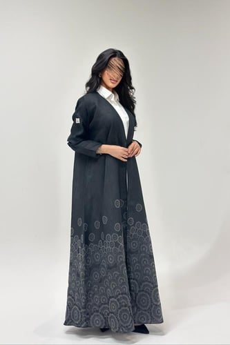 عباية لنن هندي رسمة ورد توفيس