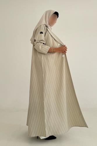 عباية كريب مقلم قصة ربع كلوش