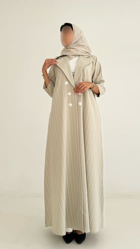 عباية كريب مقلم قصة ربع كلوش