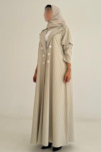 عباية كريب مقلم قصة ربع كلوش