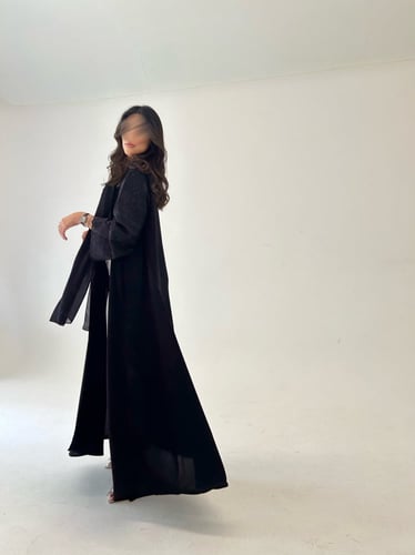 عباية كريب مع أكمام راكة