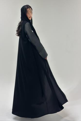 عباية كريب مع أكمام لنن