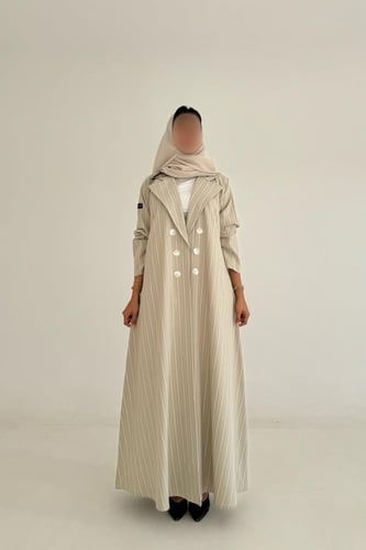 عباية كريب مقلم قصة ربع كلوش