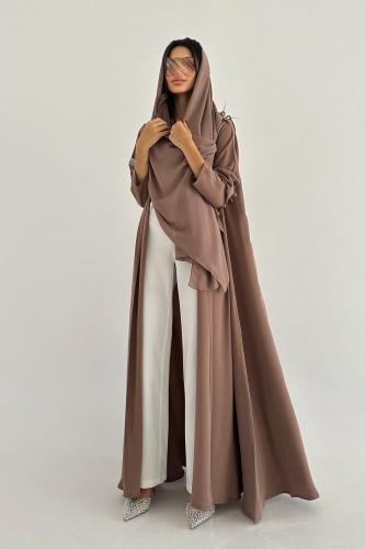 عبايه نص كلوش كريب صيفي