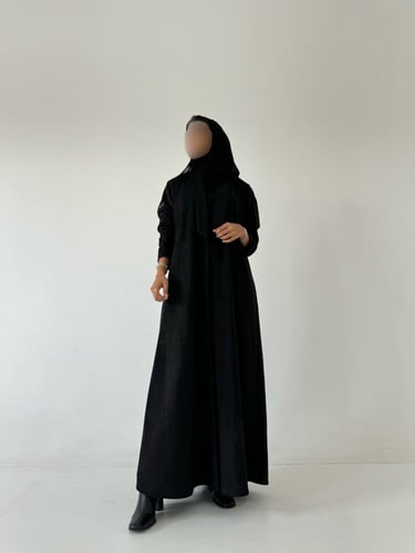 عباية شامواه مع ياقة قصة ربع كلوش