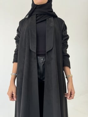 عباية شامواه مع ياقة قصة ربع كلوش