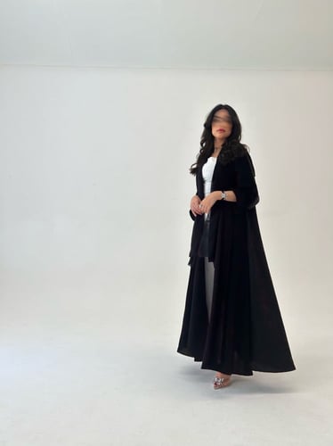 عباية كلوش كريب مع تفتة