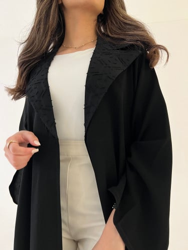 عباية كريب ملكي مع جاكار قصة جاكيت رسمي