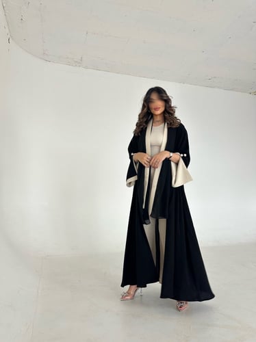 عباية كريب ملكي اكمام فتحة