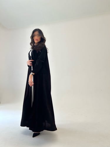 عباية كريب ملكي مع كريب اندونيسي مع جيوب