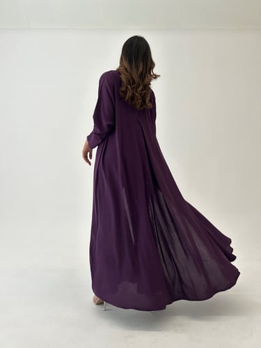 عباية كريب ليلكي نص كلوش