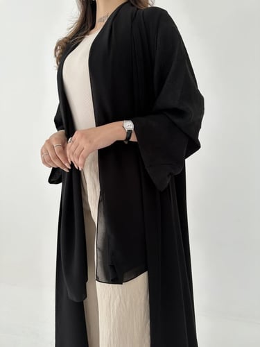 عباية كريب مع اكمام زري