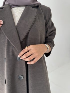 عباية صوف إنجليزي مع ياقة