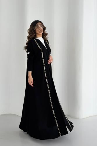 عباية كريب ملكي قصة ربع كلوش