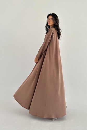 عبايه نص كلوش كريب صيفي