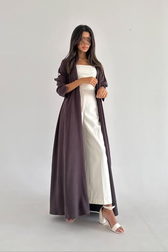 عبايه حرير مغسول نص كلوش