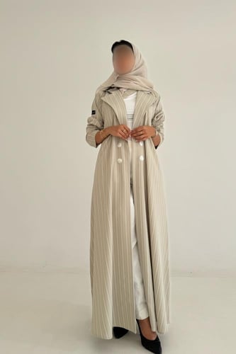 عباية كريب مقلم قصة ربع كلوش