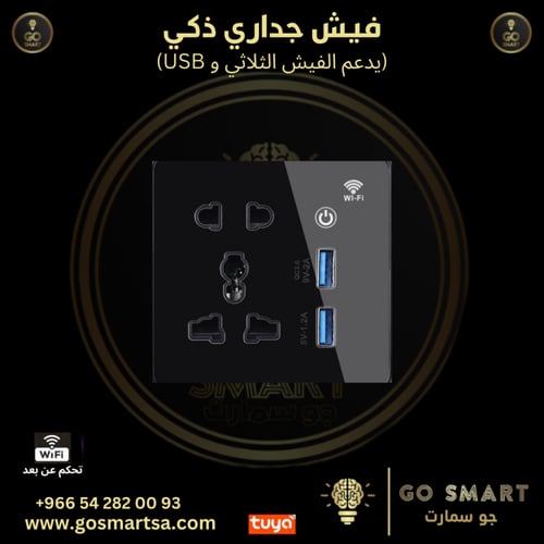 فيش جداري ذكي مع مخرج USB