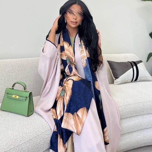 بشت بيج - طرحة شيفون مشجر