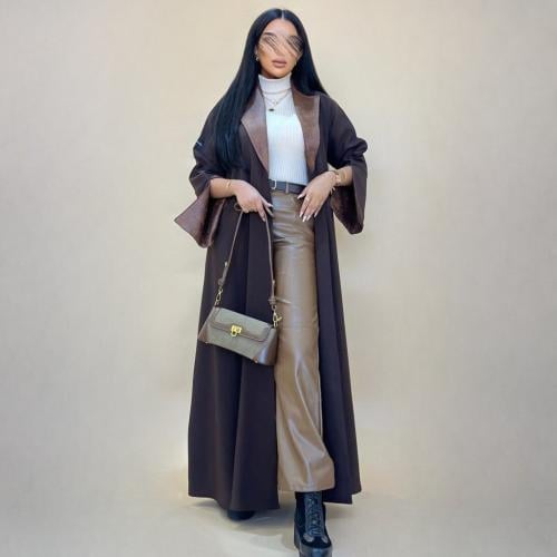 عباية بليزر بني كريب و شاموا - طرحة شيفون بطرف شام...