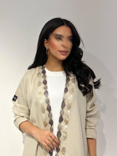 لنن بيج بالأورجنزاء الهندي - نص كلوش - طرحة شيفون