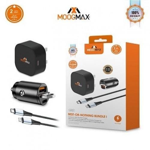 عرض MOOGMAX شاحن كامل منزلي وسيارة بي دي ايفون