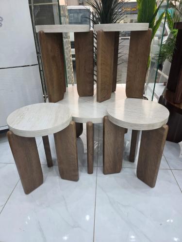 طاولات 5 قطع خشب NEW