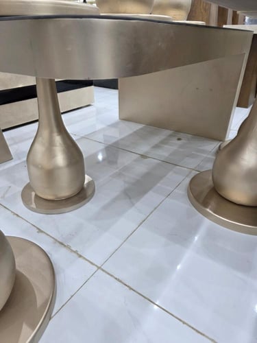 طاولات 7 قطع مراية NEW لون شمباني