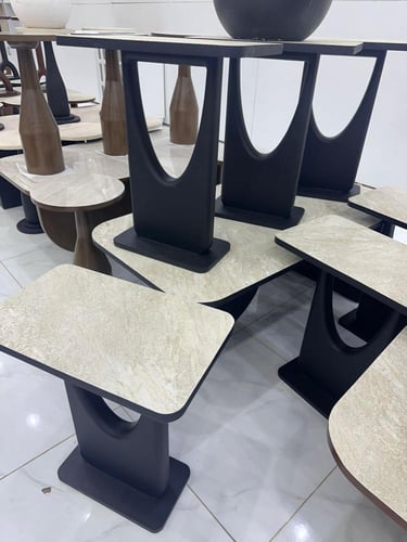 طاولات 7قطع تصميم كويتي NEW اسود + بني