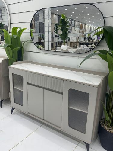 دولاب سيراميك مع ابواب قزاز + مراية