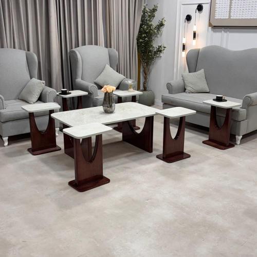 طاولات 7قطع تصميم كويتي NEW اسود + بني