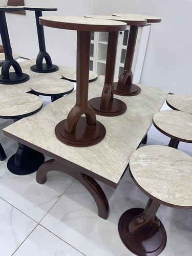 طاولات 7قطع تصميم كويتي NEW اسود + بني