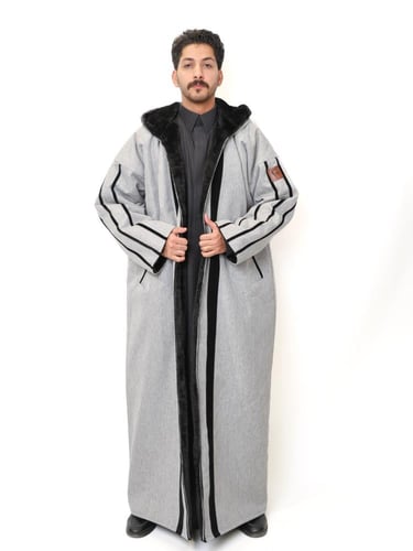 فروة لون رصاصي جذاب | تصميم فاخر وفخم"