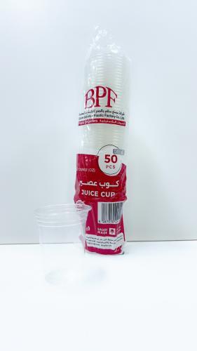 كوب عصير شفاف 12 اونص 50 حبة مع غطاء