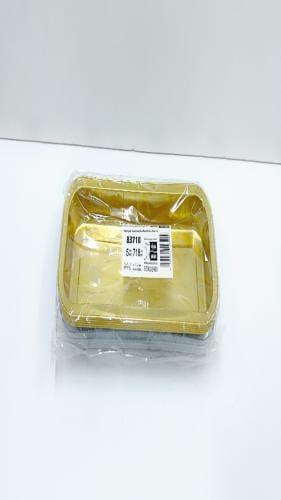 قالب المنيوم مستطيل اسود / ذهبي + غطاء شفاف 718 مل...