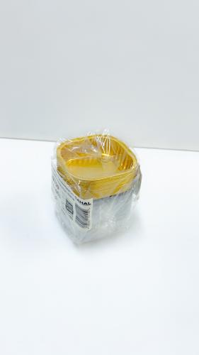 قالب المنيوم مربع اسود / ذهبي + غطاء شفاف 100 مل 1...