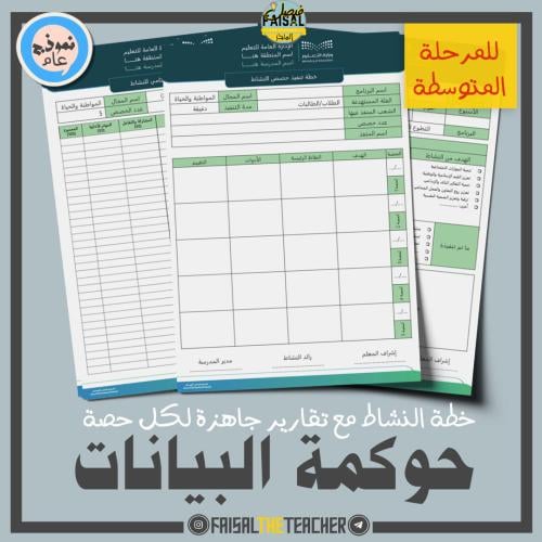 خطة وتقارير حصص نشاط حوكمة البيانات (متوسط)