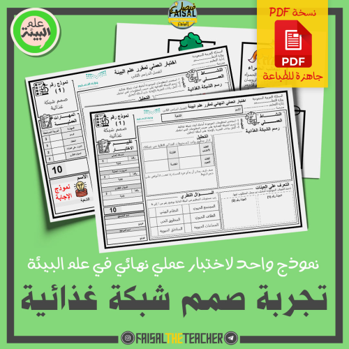 نموذج اختبار عملي في تجربة صمم شبكة غذائية (PDF)