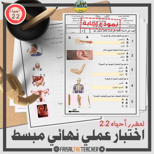 اختبار عملي نهائي مبسط لعلم أحياء 2-2