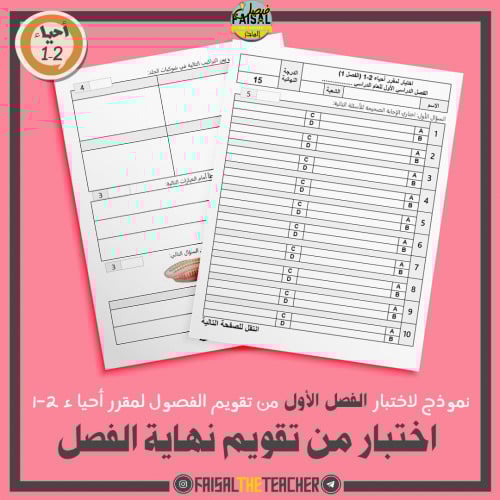 نموذج اختبار للفصل الأول من تقويم الفصل